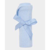 Cellular Cotton Blanket - Blue