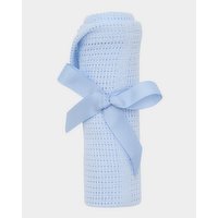 Cellular Cotton Blanket - Blue 