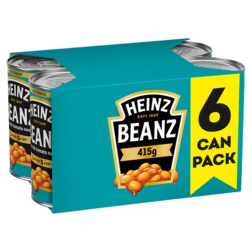 Heinz Tinned Baked Beans in a Rich Tomato Sauce 6 x 415g