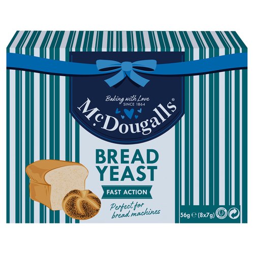 McDougalls Fast Action Bread Yeast 8 x 7g (56g)