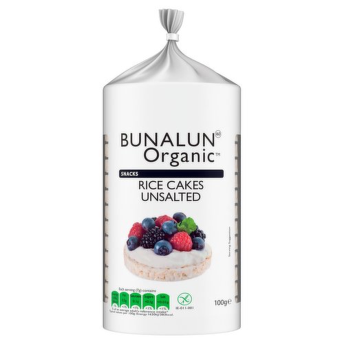 Bunalun Organic Snacks Rice Cakes Unsalted 100g