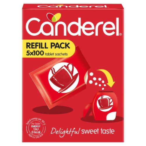 Canderel Refill Pack 5 x 100 Tablet Sachets 42.5g