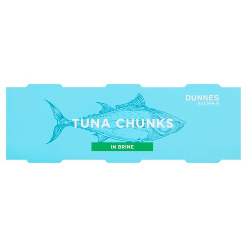 Skipjack Tuna Chunks in Brine<br/><br/><b>Nutritional Claims</b><br/>High in protein<br/><br/><b>Features</b><br/>Ready to eat<br/>Responsibly sourced<br/>High in protein<br/><br/><b>Pack Size</b><br/>80g ℮<br/><br/><b>Usage Other Text</b><br/>Number of servings per pack: 3<br/><br/><b>Usage Count</b><br/>Number of uses - Servings - 3<br/><br/><br/><b>Ingredients</b><br/>Skipjack Tuna (Katsuwonus pelamis) (<span style='font-weight: bold;'>Fish</span>) (70%)<br/>Water<br/>Salt<br/><br/><b>Allergy Advice</b><br/>For allergens, see ingredients in <span style='font-weight: bold;'>bold</span>.<br/><br/><br/><b>Number of Units</b><br/>3<br/><br/><b>Safety Warning</b><br/>CAUTION: Whilst every effort has been made to remove all bones, some may remain.<br/><br/><b>Storage Type</b><br/>Ambient<br/><br/><b>Storage and Usage Statements</b><br/>Ready to Eat<br/><br/><b>Storage</b><br/>Store in a cool dry place. Once opened, store in an airtight container, keep refrigerated and consume within 2 days.<br/><br/>Country of Origin - Spain<br/>Packed In - Spain<br/><br/><b>Origin</b><br/>Produced and packed in Spain<br/><br/><b>Company Name</b><br/>Dunnes Stores<br/><br/><b>Company Address</b><br/>46-50 South Great George's Street,<br/>
Dublin 2.<br/>
<br/>
Store 3,<br/>
Forestside S.C.,<br/>
Upr. Galwally Rd.,<br/>
Belfast,<br/>
BT8 6FX.<br/><br/><b>Return To</b><br/>Dunnes Stores,<br/>
46-50 South Great George's Street,<br/>
Dublin 2.<br/>
<br/>
Dunnes Stores,<br/>
Store 3,<br/>
Forestside S.C.,<br/>
Upr. Galwally Rd.,<br/>
Belfast,<br/>
BT8 6FX.<br/>
