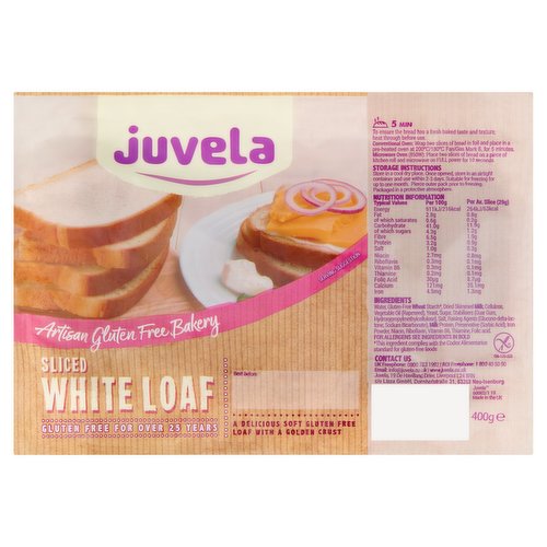 Juvela Sliced White Loaf 400g