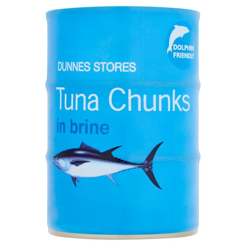 Tuna Chunks in Brine<br/><br/><b>Pack Size</b><br/>185g ℮<br/><br/><b>Usage Other Text</b><br/>Number of servings per pack: 6 approx.<br/><br/><b>Usage Count</b><br/>Number of uses - Servings - 6<br/><br/><br/><b>Ingredients</b><br/>Skipjack Tuna (<span style='font-weight: bold;'>Fish</span>)<br/>Water<br/>Salt<br/><br/><b>Allergy Advice</b><br/>For allergens, see ingredients in bold.<br/><br/><br/><b>Number of Units</b><br/>3<br/><br/><b>Storage Type</b><br/>Ambient<br/><br/><b>Storage</b><br/>Once opened, remove from can and place in a non-metallic container, keep refrigerated and consume within 24 hours.<br/>
For Best Before: See Can End.<br/><br/><b>Preparation and Usage</b><br/>Drain the brine before use.<br/><br/>Country of Origin - Spain<br/>Packed In - Spain<br/><br/><b>Origin</b><br/>Produced and packed in Spain<br/><br/><b>Company Name</b><br/>Dunnes Stores / Dunnes Stores (Bangor) Ltd.<br/><br/><b>Company Address</b><br/>Dunnes Stores,<br/>
46-50 South Great George's Street,<br/>
Dublin 2.<br/>
<br/>
Dunnes Stores (Bangor) Ltd.,<br/>
28 Hill Street,<br/>
Newry,<br/>
Co. Down,<br/>
BT34 1AR.<br/><br/><b>Return To</b><br/>Dunnes Stores,<br/>
46-50 South Great George's Street,<br/>
Dublin 2.<br/>
<br/>
Dunnes Stores (Bangor) Ltd.,<br/>
28 Hill Street,<br/>
Newry,<br/>
Co. Down,<br/>
BT34 1AR.<br/>