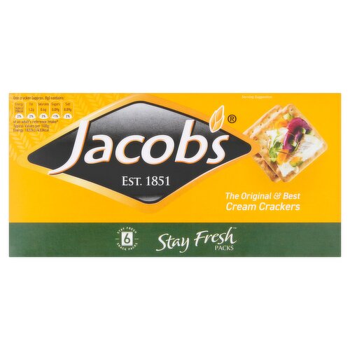 Jacob's Stayfresh Cream Crackers 6 x 30g (180g)