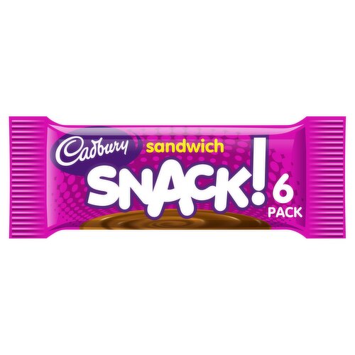 Cadbury Snack Sandwich Chocolate Biscuit 6 Pack Multipack, 132g