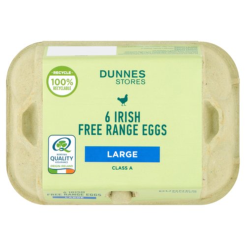 Dunnes Stores 6 Irish Free Range Eggs Large