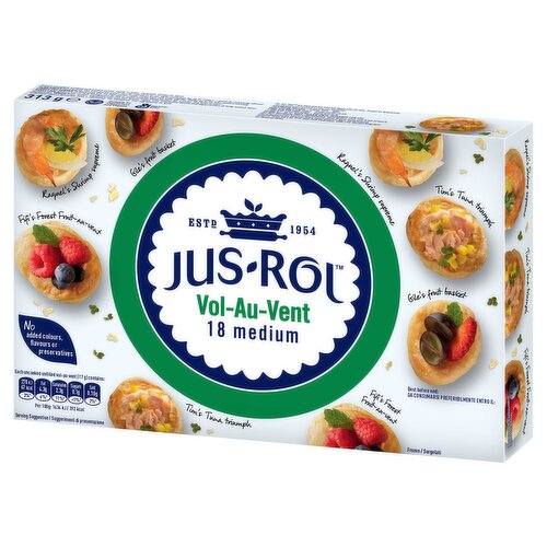 Jus-Rol Medium Vol Au Vent Pastry x18 313g