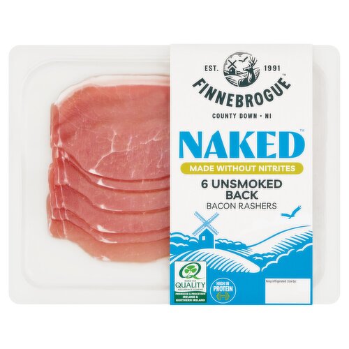 Finnebrogue Naked 6 Unsmoked Back Bacon Rashers 200g