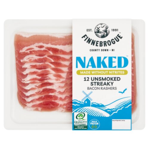 Better Naked 12 Unsmoked Streaky Bacon Rashers 200g