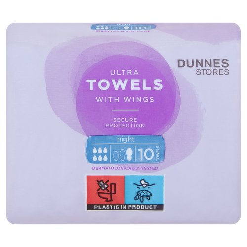 Dunnes Stores 10 NightUltra Towels with Wings