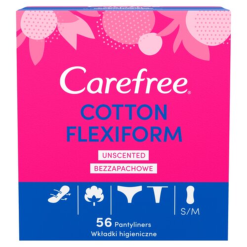 Carefree® Cotton Flexiform Unscented Pantyliners 56ct