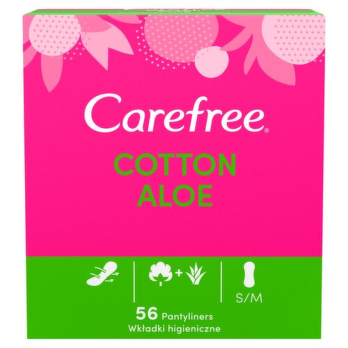 Carefree® Cotton Aloe Pantyliners 56ct
