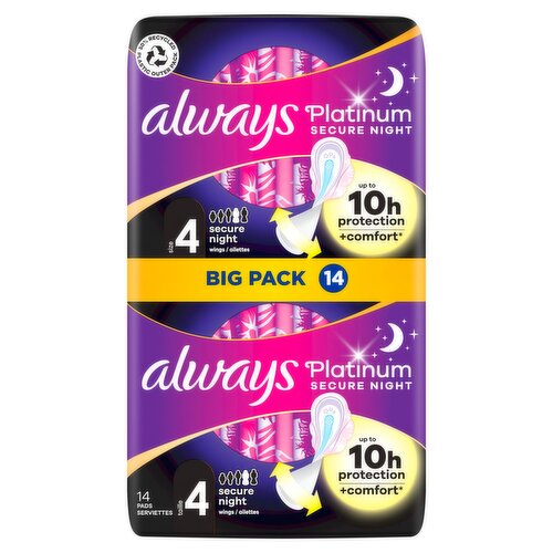 Always Platinum Secure Night Sanitary Towel 14X