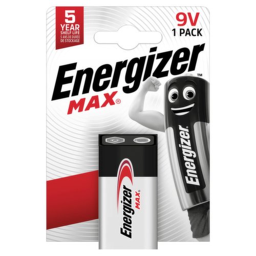 Energizer Max 9V Batteries, Alkaline 1 Pack