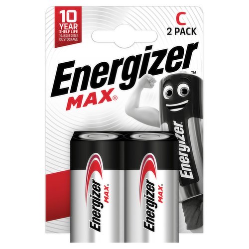 Energizer Max C Batteries, Alkaline 2 Pack