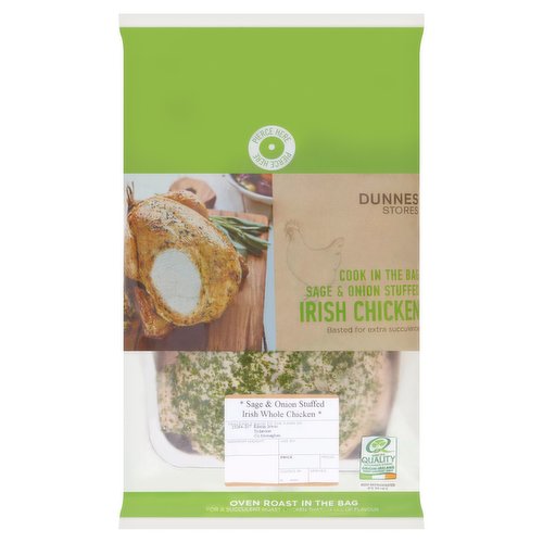 Dunnes Store Cook in the Bag Sage & Onion Stuffed Irish Chicken 1500g