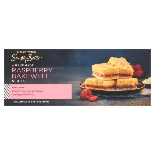 Dunnes Stores Simply Better 4 Handmade Irish Raspberry Bakewell Slices 200g