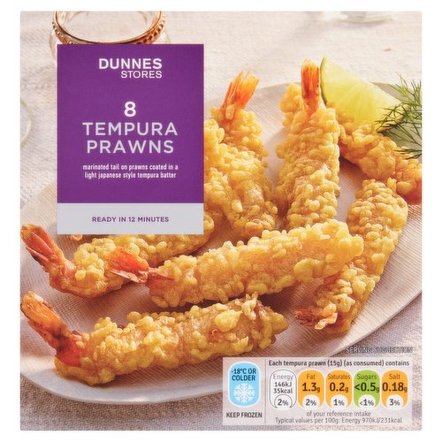 Dunnes Stores 8 Tempura Prawns 120g