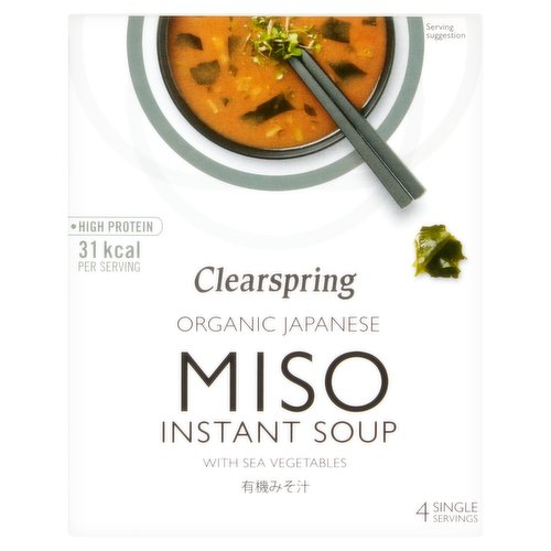 Clearspring Organic Japanese Miso Instant Soup with Sea Vegetables 4 x 10g (40g)