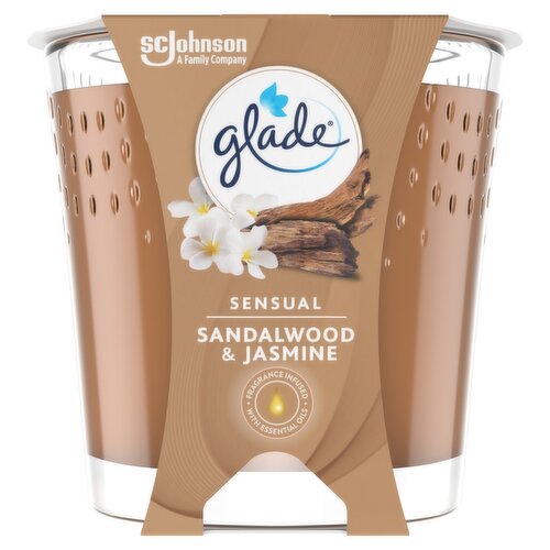 Glade Scented Candle Air Freshener Sandalwood & Jasmine 129g