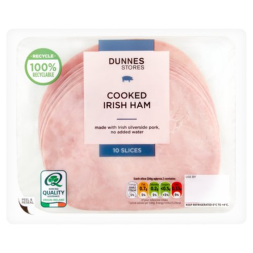 Dunnes Stores Cooked Irish Ham 10 Slices 200g