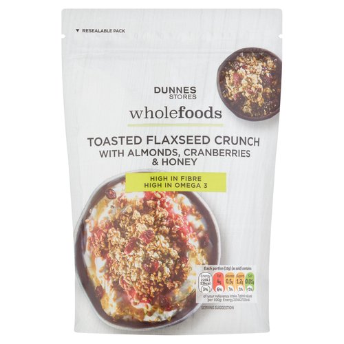 Dunnes Stores Wholefoods Toasted Flaxseed Crunch with Almonds, Cranberries & Honey 200g