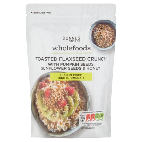 Dunnes Stores Wholefoods Toasted Flaxseed Crunch with Pumpkin Seeds, Sunflower Seeds & Honey 200g