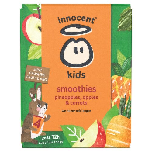 innocent Kids Smoothies Pineapples, Apples & Carrots 4x150ml