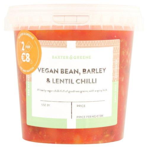 Baxter & Greene Vegan Bean, Barley & Lentil Chilli 630g