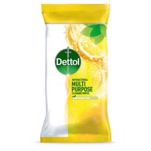 Dettol Antibacterial Multipurpose Cleaning Wipes Citrus Zest 70 Large Wipes