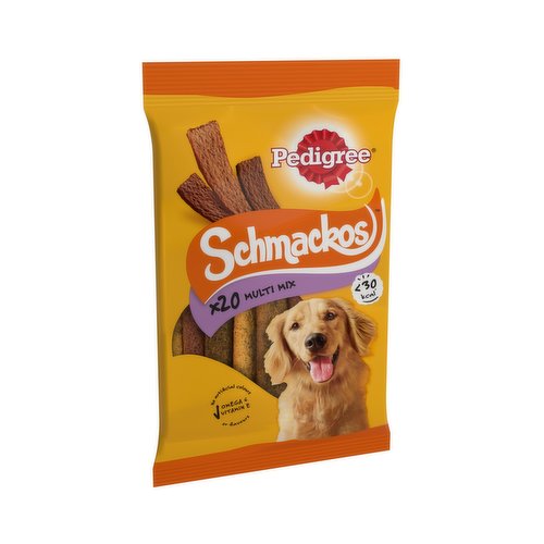 Pedigree Schmackos Adult Dog Treats Meaty Multi Mix 20 Strips 144g