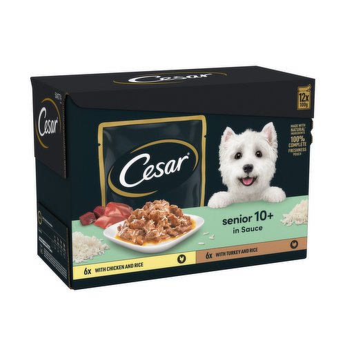 Cesar Senior Wet Dog Food Pouches Mixed Selection in Sauce 12 x 100g