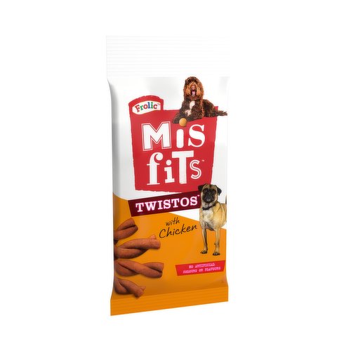 Misfits Twistos Dog Treats with Chicken 105g