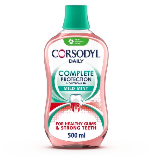 Corsodyl Complete Protection Daily Gum Care Mouthwash Mild Mint 500 ml