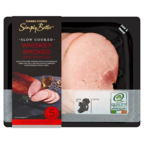 Dunnes Stores Simply Better Slow Cooked Whiskey Smoked West Cork Ham 120g