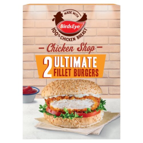 Birds Eye Chicken Shop 2 Ultimate Breaded Chicken Fillet Burgers 227g