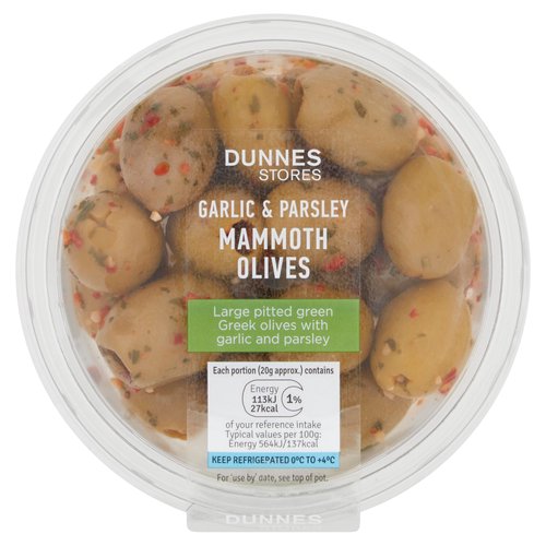 Dunnes Stores Garlic & Parsley Mammoth Olives 150g