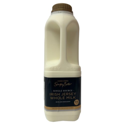 Pasteurised and Homogenised Organic Irish Jersey Whole Milk<br/><br/><b>Features</b><br/>Organic<br/><br/><b>Lifestyle</b><br/>Organic<br/><br/><b>Pack Size</b><br/>1ltr ℮<br/><br/><br/><b>Ingredients</b><br/>Organic Irish Jersey Cow's <span style='font-weight: bold;'>Milk</span> (100%)<br/><br/><b>Allergy Advice</b><br/>For allergens, see ingredients in bold.<br/><br/><br/><b>Storage Type</b><br/>Chilled<br/><br/><b>Storage and Usage Statements</b><br/>Keep Refrigerated<br/><br/><b>Storage</b><br/>Keep Refrigerated 0°C to +4°C.<br/>
- For 'use by' date, see cap.<br/>
- Once opened, consume within 3 days.<br/><br/><b>Storage Conditions</b><br/>Min Temp °C 0<br/>Max Temp °C 4<br/><br/><b>Origin</b><br/>Produced in Co. Cork and packed in Co. Carlow<br/><br/><b>Company Name</b><br/>Dunnes Stores<br/><br/><b>Company Address</b><br/>46-50 South Great George's Street,<br/>
Dublin 2.<br/>
<br/>
Store 3,<br/>
Forestside S.C.,<br/>
Upr. Galwally Rd.,<br/>
Belfast,<br/>
BT8 6FX.<br/><br/><b>Return To</b><br/>Dunnes Stores,<br/>
46-50 South Great George's Street,<br/>
Dublin 2.<br/>
<br/>
Dunnes Stores,<br/>
Store 3,<br/>
Forestside S.C.,<br/>
Upr. Galwally Rd.,<br/>
Belfast,<br/>
BT8 6FX.<br/>