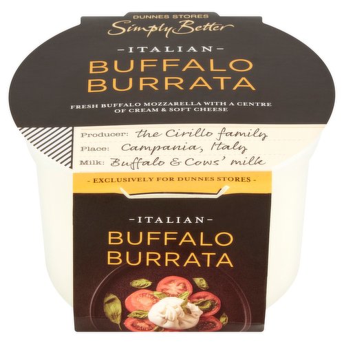 Italian Buffalo Dunnes Burrata - Stores Better 250g Simply Stores Dunnes