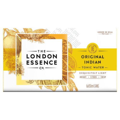 London Essence, Indian Tonic Water, 150ml, Pack of 6 Cans