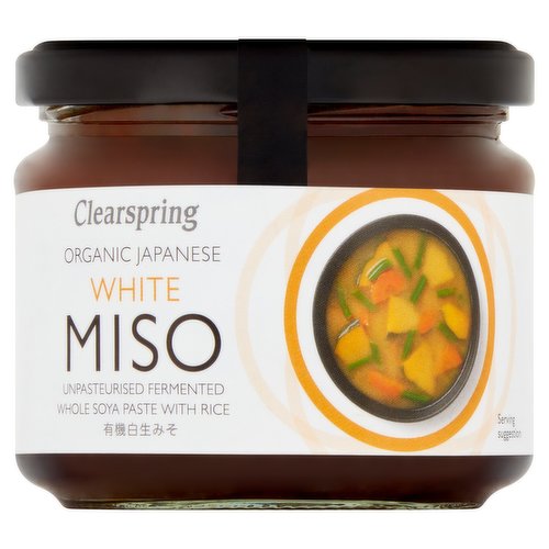 Organic Japanese White Miso Paste - Unpasteurised (270g) - Clearspring