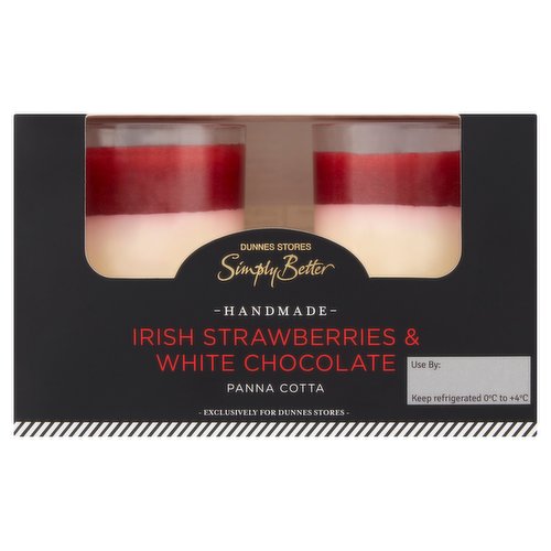 Dunnes Stores Simply Better Irish Strawberries & White Chocolate Panna Cotta 2 x 120g (240g)