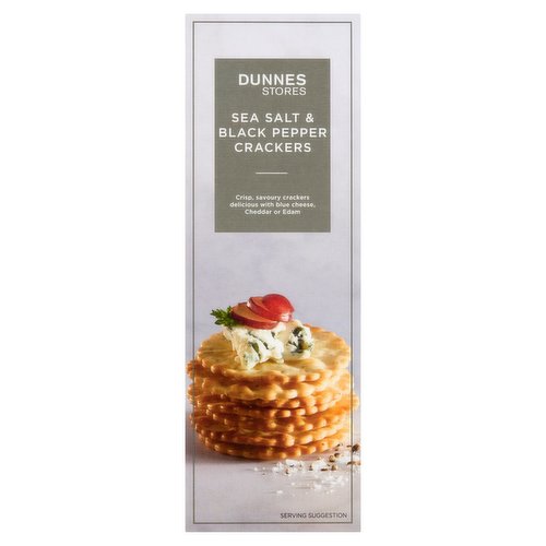 Dunnes Stores Sea Salt & Black Pepper Crackers 185g