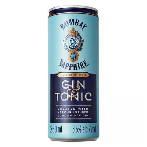 BOMBAY SAPPHIRE Gin & Tonic Premix Cocktail, 25cl