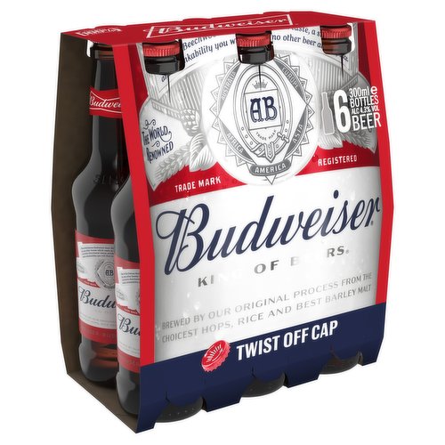 Budweiser King of Beers Lager Beer 6 x 300ml