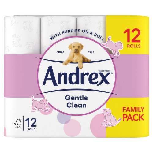 Andrex Gentle Clean Toilet Tissue 12 Rolls