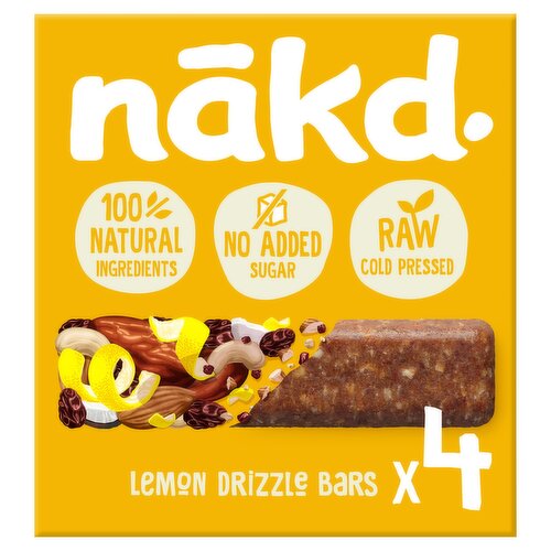 Nākd Raw Fruit & Nut Bars Lemon Drizzle 4 x 35g