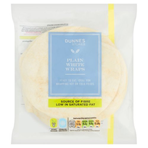 Dunnes Stores Plain White Wraps 260g